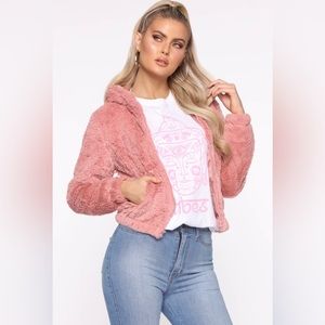 Look don’t touch fuzzy zip up